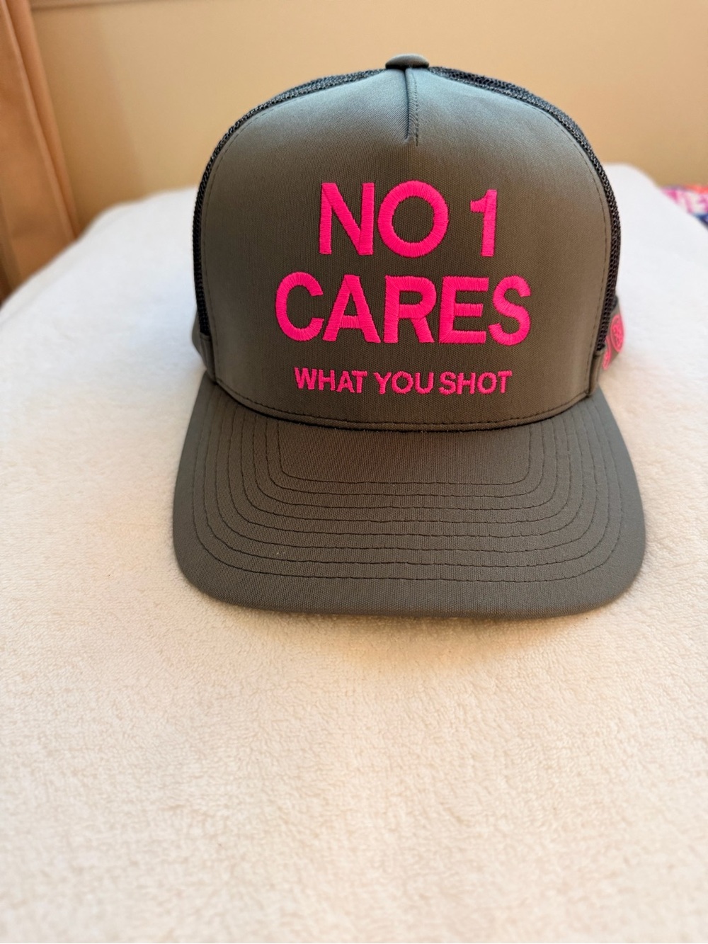 G/FORE “No 1 Cares What You Shot” Golf Trucker Hat - unisex